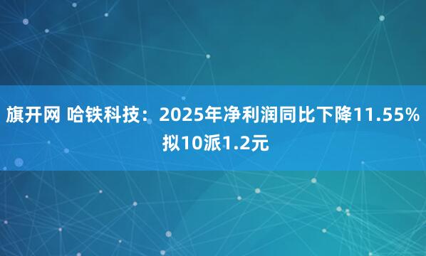 旗开网 哈铁科技：2025年净利润同比下降11.55% 拟10派1.2元