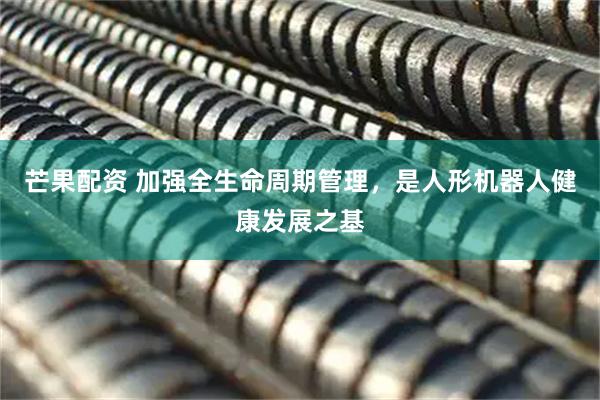 芒果配资 加强全生命周期管理，是人形机器人健康发展之基