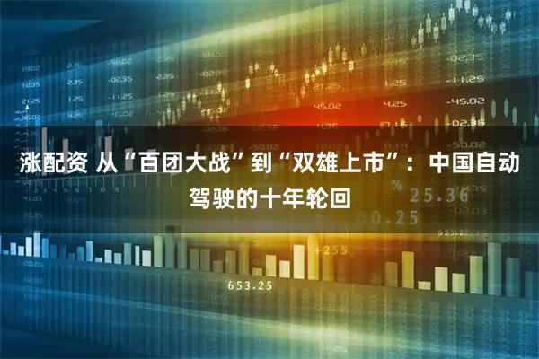 涨配资 从“百团大战”到“双雄上市”：中国自动驾驶的十年轮回